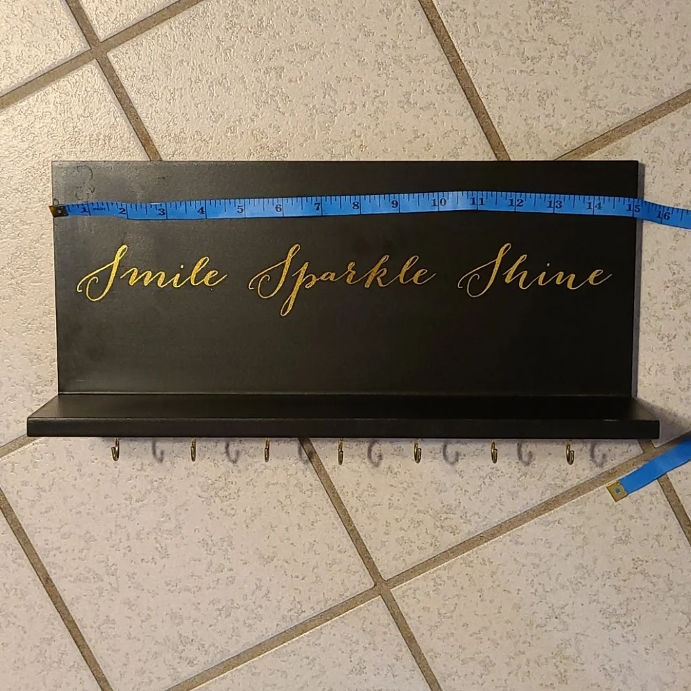 Black key holder entryway shelf